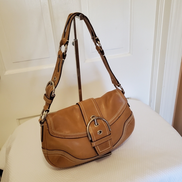 Coach Handbags - Coach Soho Buckle Flap British Tan Leather Bag